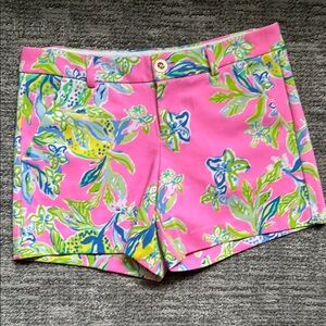 Lilly Pulitzer Pink and Green Floral High Waist Shorts